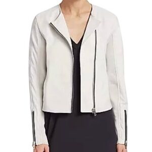 Rag & Bone Bone White Leather Jacket